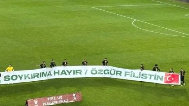 2. Lig final maçında Filistin'e anlamlı destek