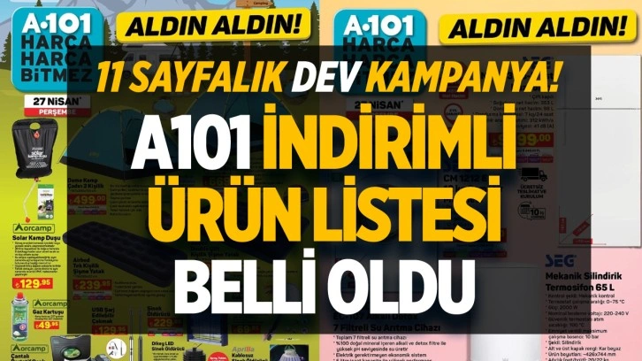 27 Nisan kataloğu: A101'de hangi ürünler indirimde? İşte 11 sayfalık dev kampanya...