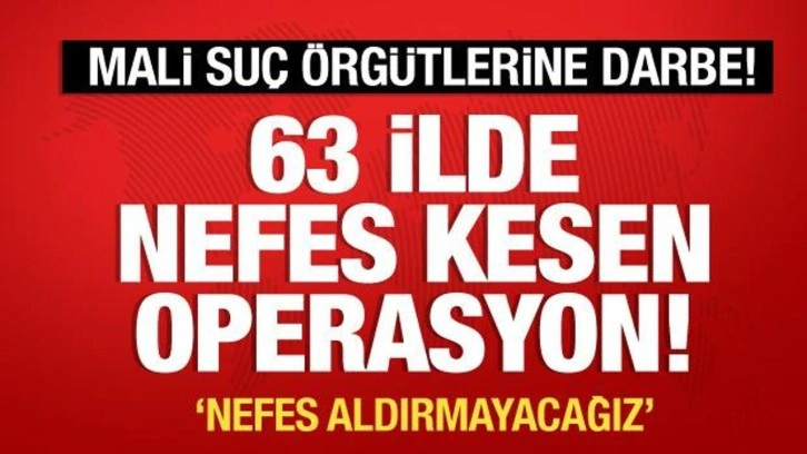 63 ilde düğmeye basıldı! Mali suç örgütlerine operasyon