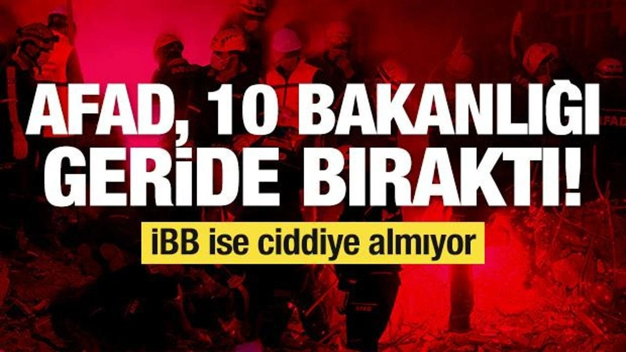 AFAD, 10 bakanlığı geride bıraktı! İBB ise ciddiye almıyor