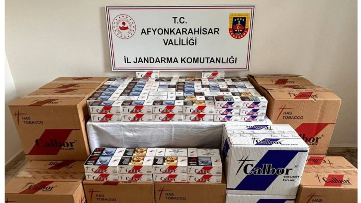 Afyonkarahisar’da jandarma tarafından 140 bin adet makaron ele geçirildi