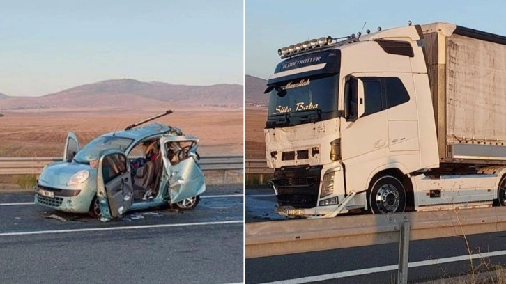 Aksaray'da TIR hafif ticari araca çarptı: 2 ölü, 1 yaralı!