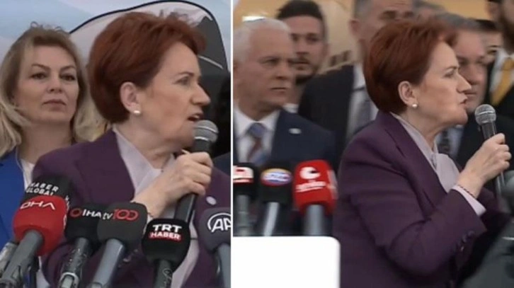 Akşener miting alanındaki bir gruba sert çıktı: Oğlum ne yapıyorsunuz? Azıcık susun ya