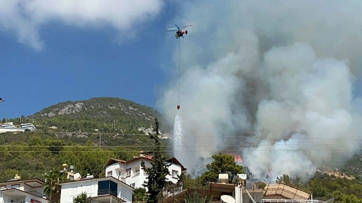 Alanya'da orman yangını çıktı! Alevler evlere çok yakın müdahale sürüyor