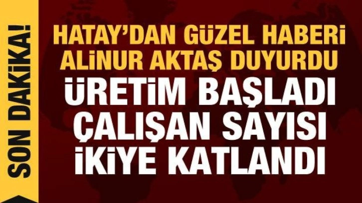 Alinur Aktaş, Hatay'dan güzel gelişmeyi duyurdu: Mobilyacılar sitesinde üretim başladı