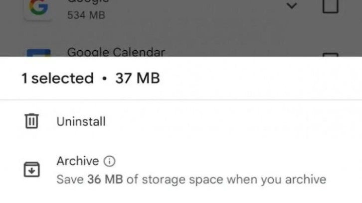 Android'te yetersiz depolama alanı sorununu çözen özellik: Uygulama arşivleme