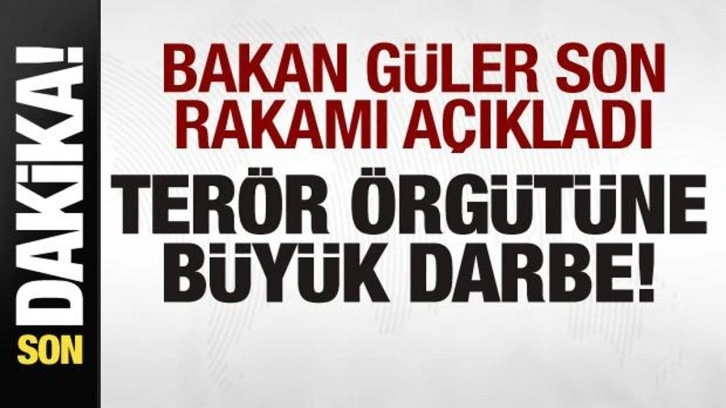 Bakan Güler son rakamı açıkladı! Terör örgütüne büyük darbe!