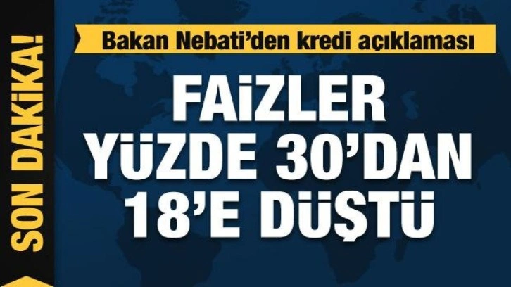 Bakan Nebati: Faizler yüzde 30'dan 18'e düştü