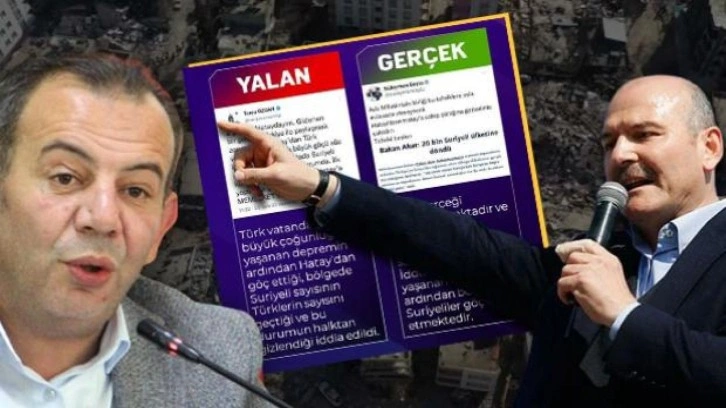 Bakan Soylu'dan deprem üzerinden sığınmacı algısı yürüten Tanju Özcan'a sert cevap!