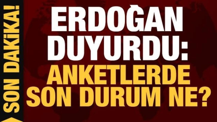 Cumhurbaşkanı Erdoğan duyurdu: Anketlerde son durum ne?