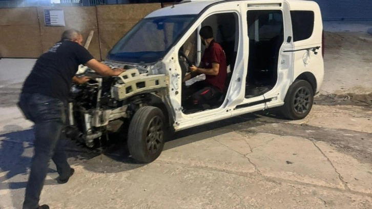 Bayram öncesi kiraladığı aracı Ankara'ya getirip parçalarken suçüstü yakalandı
