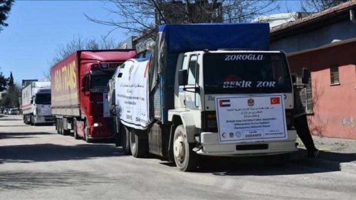 Birleşik Arap Emirlikleri'nden gelen 200 ton hurma depremzedelere gönderildi