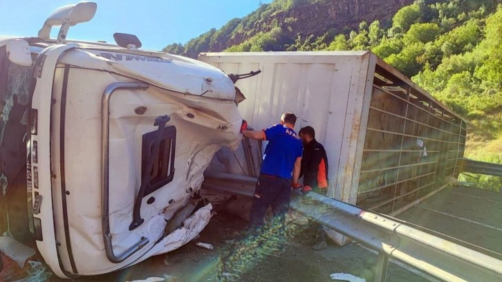 Bitlis'te hayvan yüklü tır devrildi: 1 kişi öldü, 1 kişi yaralandı!