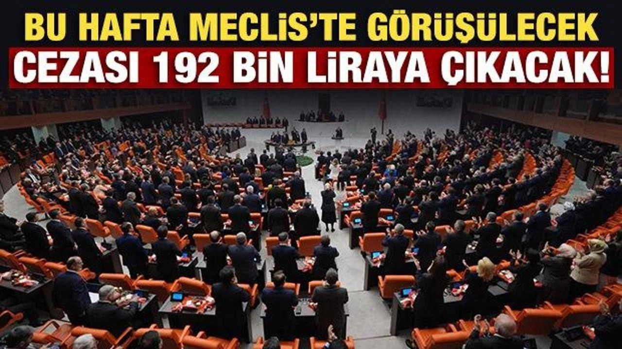 Bu hafta Meclis'te görüşülecek: Cezası 192 bin liraya çıkacak!