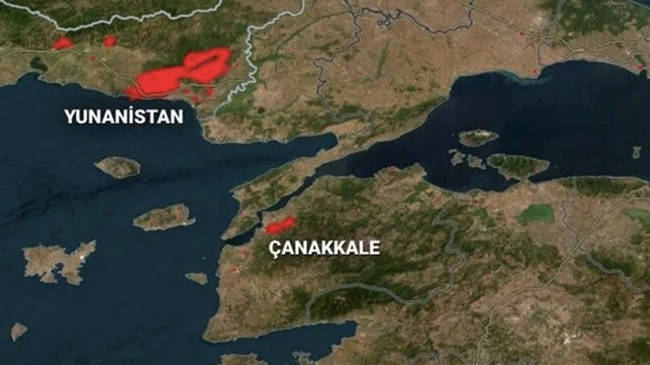 Büyük Çanakkale yangını NASA haritasında