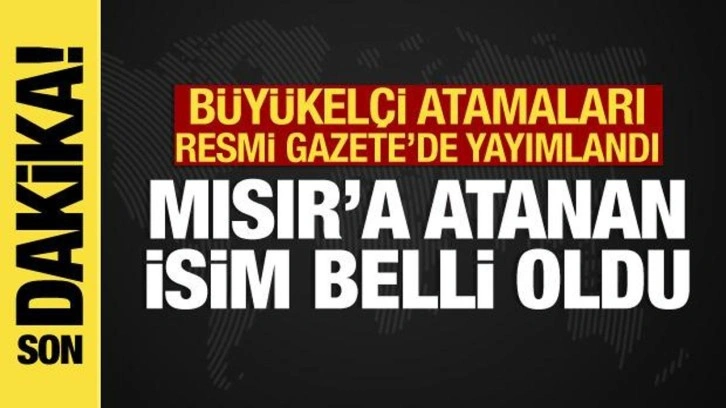 Büyükelçi atamaları Resmi Gazete'de: Mısır'a atanan isim belli oldu