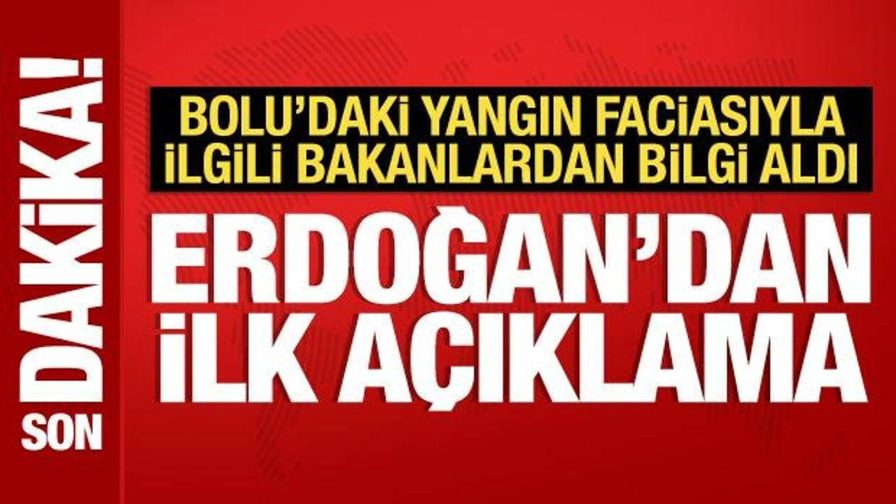 Cumhurbaşkanı Erdoğan'dan Bolu'daki yangınla ilgili açıklama