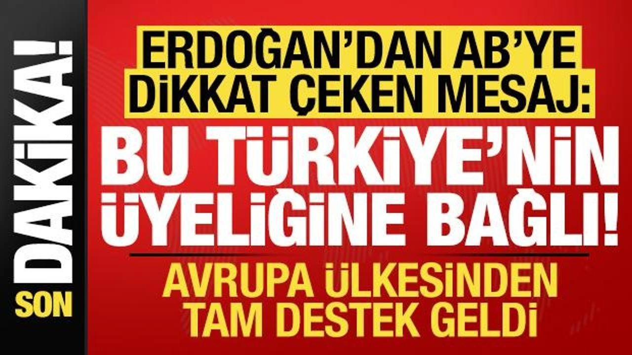 Cumhurbaşkanı Erdoğan'dan son dakika açıklamaları! AB'ye dikkat çeken mesaj...