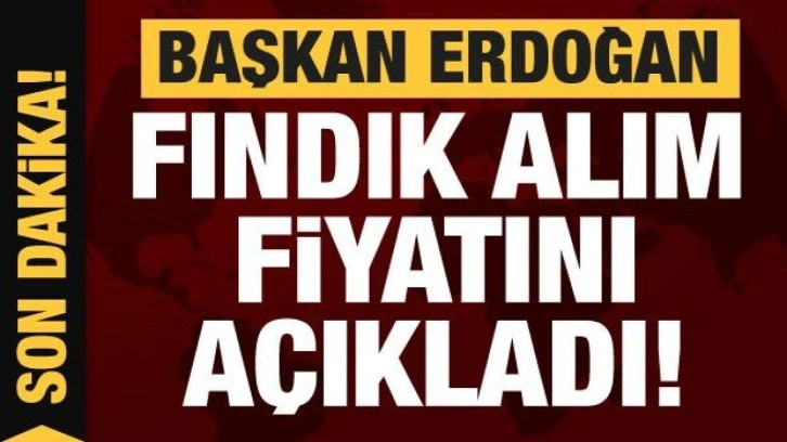 Cumhurbaşkanı Erdoğan fındık alım fiyatını açıkladı