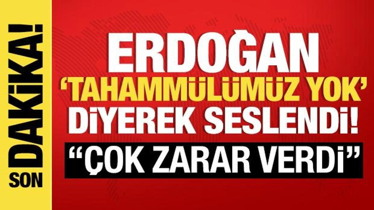 Cumhurbaşkanı Erdoğan 'tahammülümüz yok' diyerek seslendi: 'Onlara tolerans göstermey