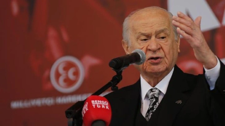 Cumhurbaşkanı Erdoğan'a destek mitinginde Bahçeli'den HDP'ye yaylım ateşi