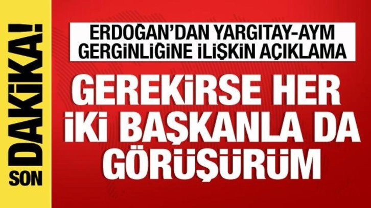 Cumhurbaşkanı Erdoğan'dan AYM açıklaması: Gerekirse iki başkan ile görüşürüm