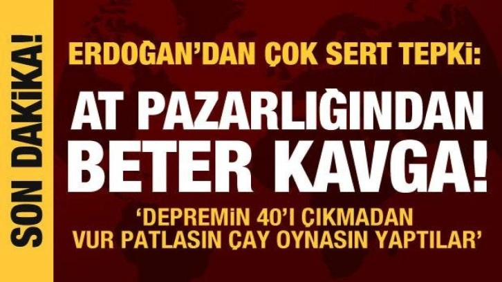 Cumhurbaşkanı Erdoğan'dan sert tepki: At pazarlığından beter kavga!