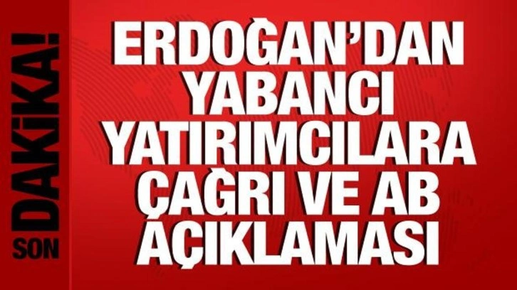 Cumhurbaşkanı Erdoğan'dan yabancı yatırımcılara çağrı ve AB açıklaması