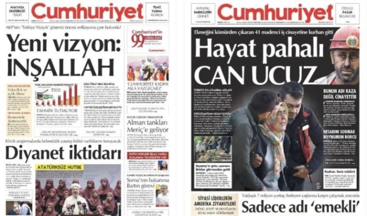 Cumhuriyet, manşetleriyle zirvede