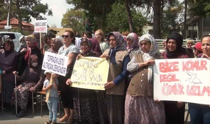 Denizli'de yurttaşlar yapılması planlanan kömür ocağını protesto etti