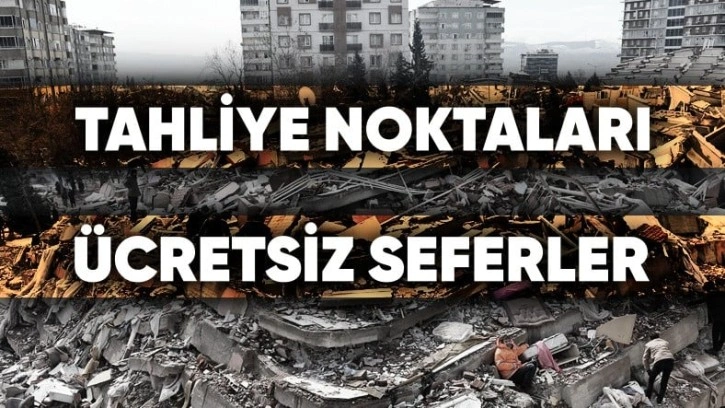 Deprem Bölgesindeki Tahliye Noktaları