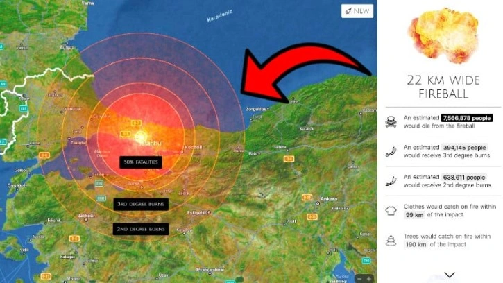 Dünya'ya Asteroit Çarparsa Ne Olacağını Gösteren Site