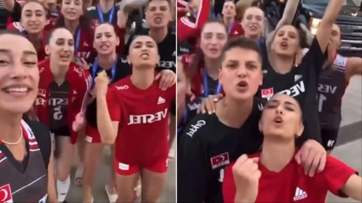 Efsane sporcuya selam çaktılar! Milli voleybolcular zafer şarkısıyla mest etti