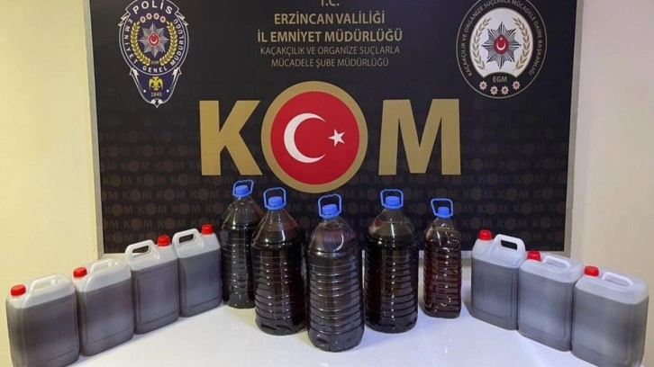 Erzincan’da 80 litre sahte alkol ele geçirildi