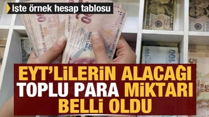 EYT'lilerin alacağı toplu para miktarı belli oldu: İşte örnek hesap tablosu