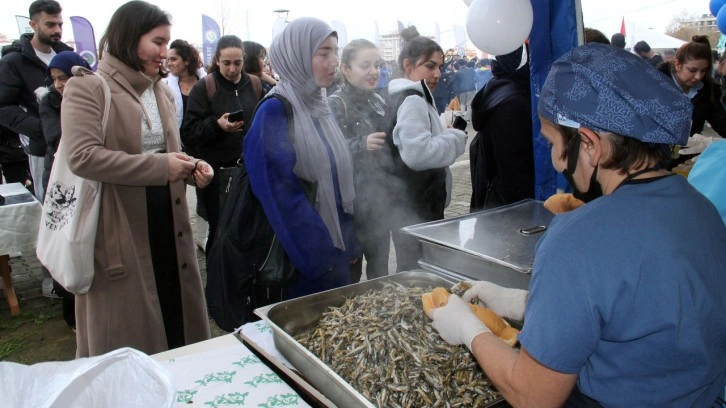 Giresun'da hamsi şöleninde 1 ton hamsi tüketildi