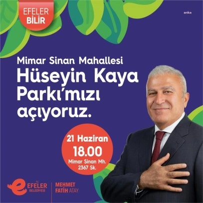 Hüseyin Kaya Parkı açılıyor