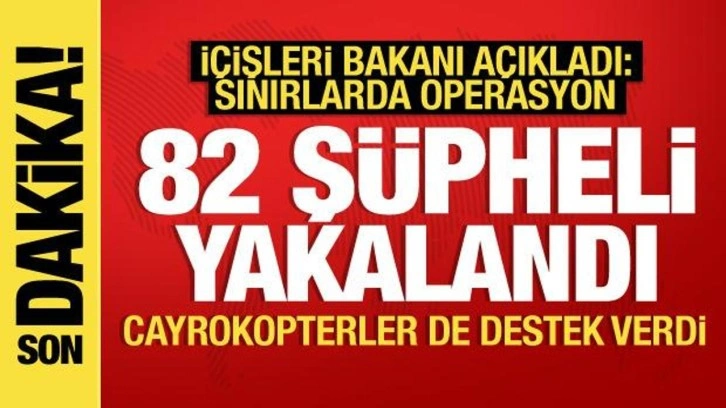 İçişleri Bakanı: Sınırda düzenlenen operasyonlarda 82 göçmen kaçakçısı yakalandı