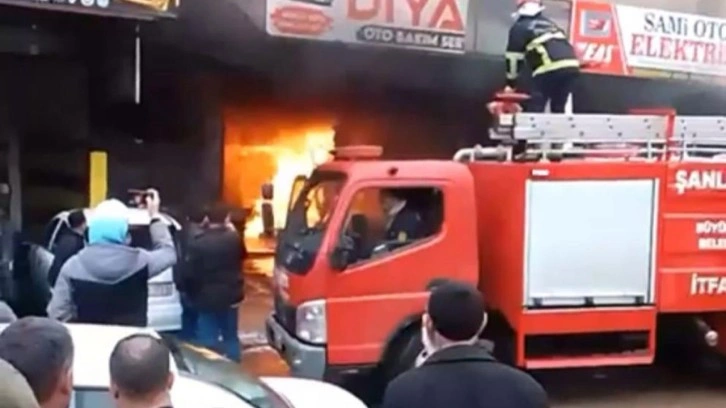 İş yerinde çıkan yangında tüp tankeri patladı