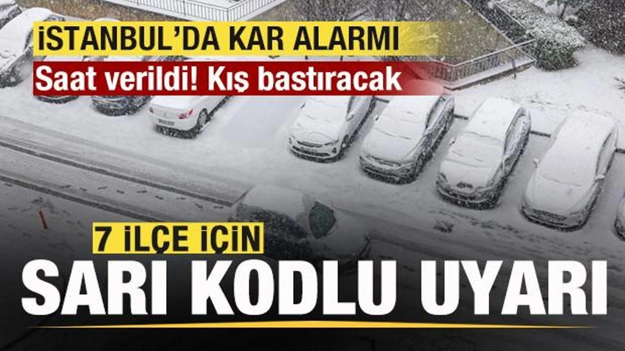 İstanbul'da yoğun kar yağışı! 7 ilçe için sarı kodlu uyarı! AKOM saat verdi Kış bastıracak