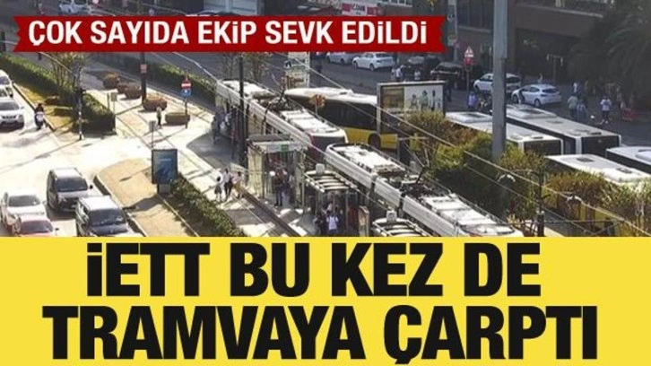 İstanbul Fındıklı'da tramvay ve İETT otobüsü çarpıştı