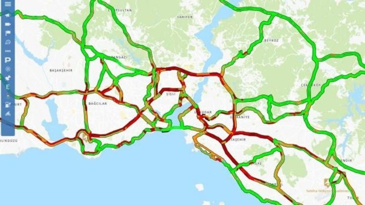 İstanbul'da trafik yoğunluğu yüzde 90'a ulaştı