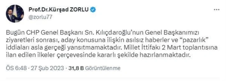 İYİ Parti'den cumhurbaşkanı adaylığında 'pazarlık' iddialarına açıklama