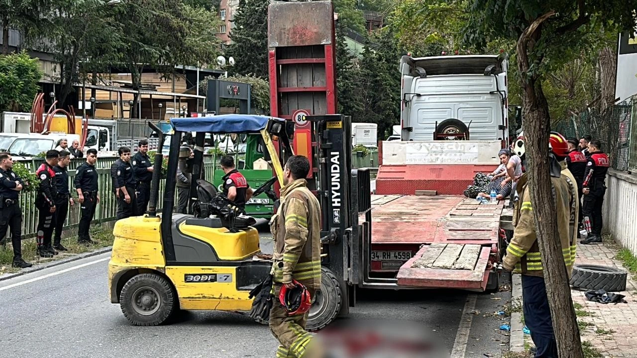 Kağıthane'de tamir ettiği TIR rampasının altında kalarak öldü