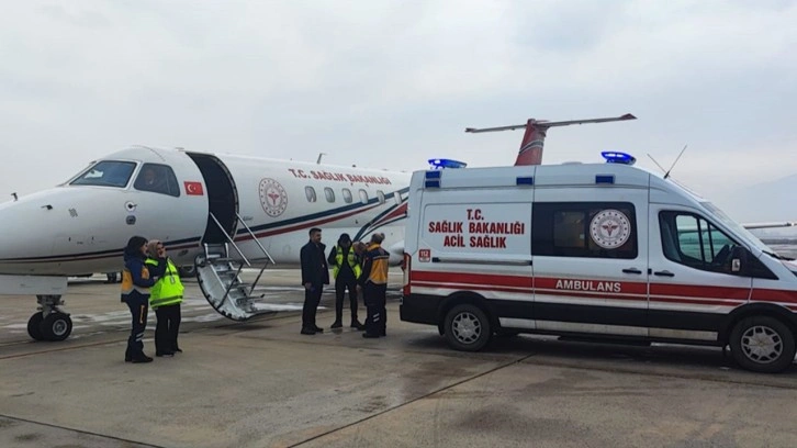 Kalp ve karaciğer yetmezliği olan bebek, ambulans uçakla Ankara'ya sevk edildi