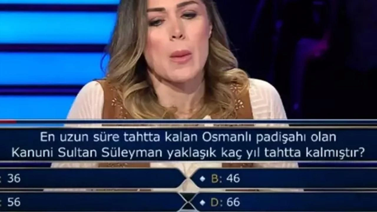 Kanuni Sultan Süleyman kaç yıl tahtta kalmıştır? Milyoner'de özel soru