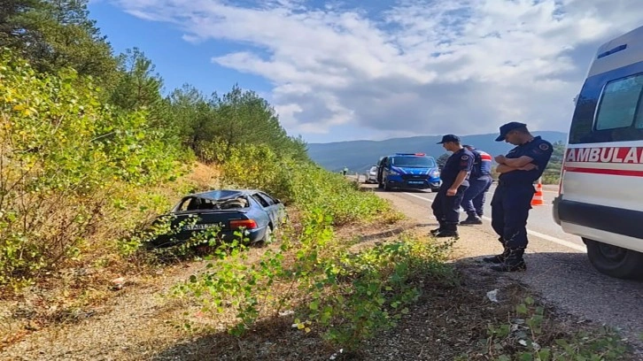 Karabük'te kontrolden çıkan otomobil şarampole uçtu!