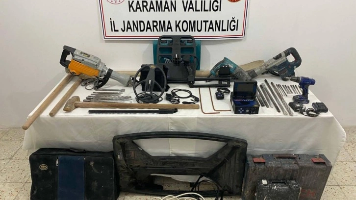 Karaman’da kaçak kazı yapan 5 kişi yakalandı