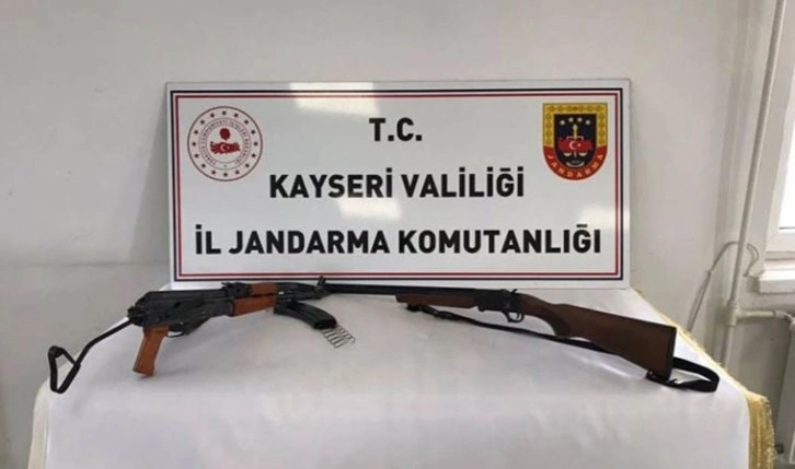 Kayseri'de bir evde uzun namlulu silah ve av tüfeği bulundu