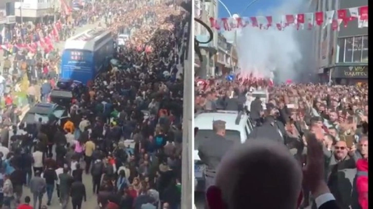 Kılıçdaroğlu'na miting için gittiği Van'da yoğun ilgi! Seçim otobüsü ilerlemekte zorlandı